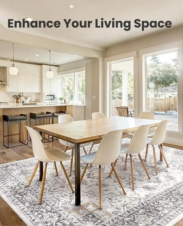 Alt view image 5 of 7 - AMADA HOMEFURNISHING 5x7 Area Rugs, Washable Living Room Rug Low-Profile with Non-Slip Backing & Durable Edge Binding, Vintage 5x7 Rugs for Living Room, Bedroom, Dinning Room
