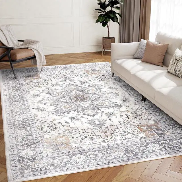 Alt view image 7 of 7 - AMADA HOMEFURNISHING 5x7 Area Rugs, Washable Living Room Rug Low-Profile with Non-Slip Backing & Durable Edge Binding, Vintage 5x7 Rugs for Living Room, Bedroom, Dinning Room