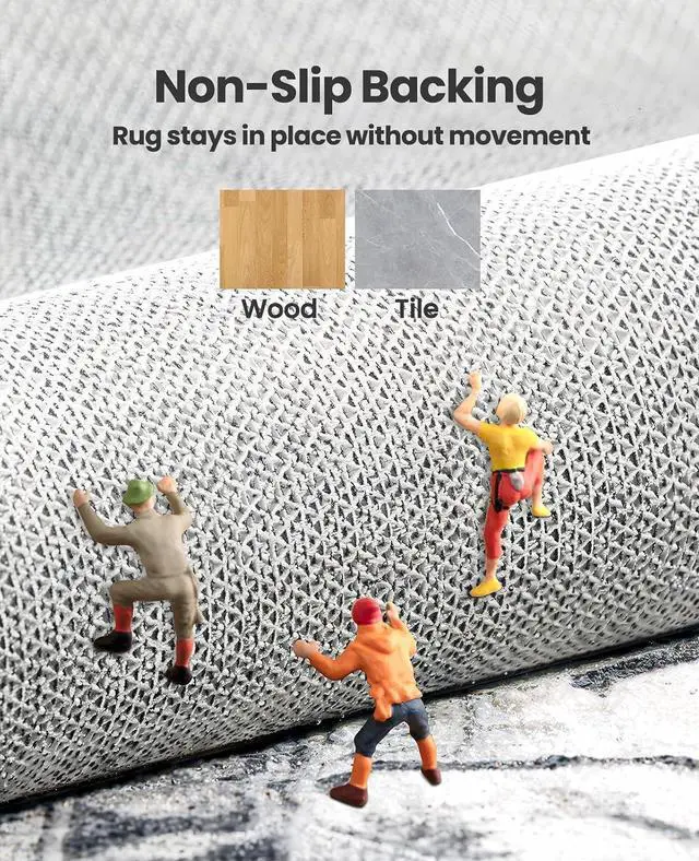 Alt view image 5 of 7 - AMADA HOMEFURNISHING 8x10 Area Rugs, Low-Profile Large Washable Area Rug with Non-Slip Backing & Durable Edge Binding, Vintage Rugs for Living Room, Bedroom, Dinning Room