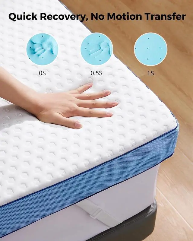 Alt view image 7 of 7 - PERLECARE 3 Inch Firm Mattress Topper Full Size, Cooling Gel-Infused & Bamboo Charcoal Memory Foam Bed Topper for Pressure Relief, High-Density Mattress Pad with Removable Cover