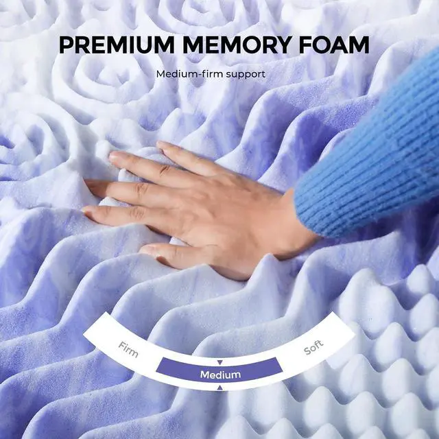 Alt view image 5 of 7 - Dreamsmith Twin XL Mattress Topper, 4 Inch Mattress Topper Twin XL 7-Zone Memory Foam Pressure Relief Soft Mattress Pad, Made with CertiPUR-US® Certified Foam, Oeko-Tex Certified, Dorm Room Essentials