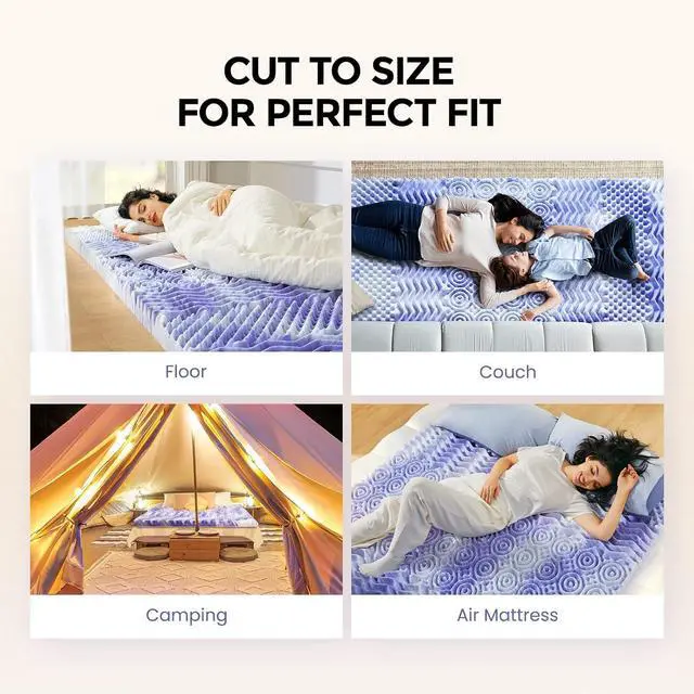 Alt view image 7 of 7 - Dreamsmith Twin XL Mattress Topper, 4 Inch Mattress Topper Twin XL 7-Zone Memory Foam Pressure Relief Soft Mattress Pad, Made with CertiPUR-US® Certified Foam, Oeko-Tex Certified, Dorm Room Essentials