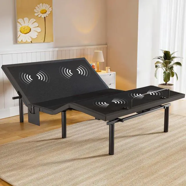 Main image of Amada Full Adjustable Bed Frame with Massage, Head & Foot Incline, Wireless Remote, 4 Built-in USB Ports, LED Night Light, 4 Height-Adjustable Legs, Electric Bed Base, 01B-F1