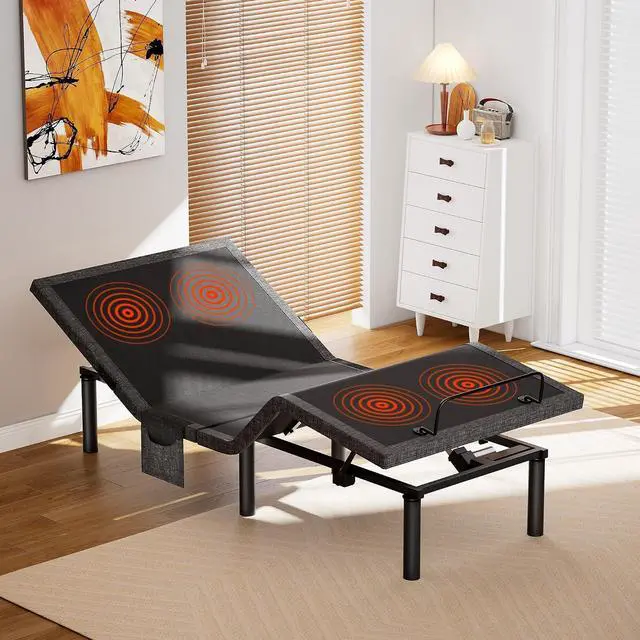 Main image of AMADA HOMEFURNISHING Adjustable Bed Frame with Massage, Twin XL Adjustable Bed Base with 4 USB Ports & Under-Bed Night Light, Head & Foot Incline, Electric Bed Frame with 4 Height Options, 01B-TXL1