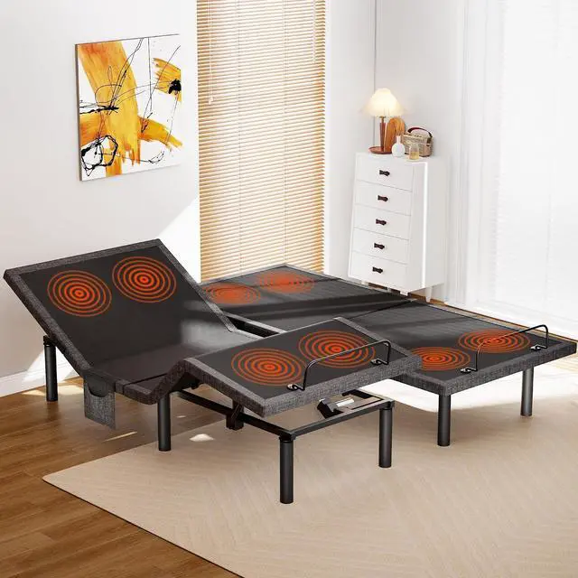 Main image of Amada Split King Adjustable Bed Frame with Massage, Adjustable Bed Base with 4 USB Ports & Under-Bed Nightlight, Head & Foot Incline, Electric Base with 4 Height Options, 01B-SK1