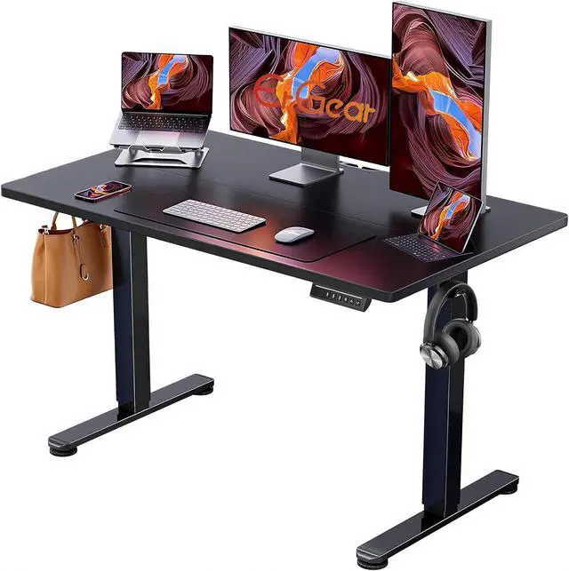 Main image of ErGear Height Adjustable Electric Standing Desk, 48 x 24 Inches Sit Stand up Desk, Memory Computer Home Office Desk, Black