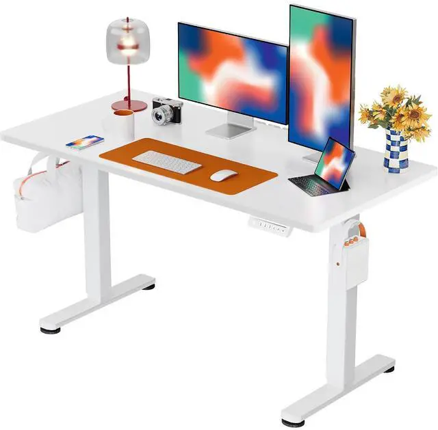 Main image of ErGear Height Adjustable Electric Standing Desk, 48 x 24 Inches Sit Stand up Desk, Memory Computer Home Office Desk, White