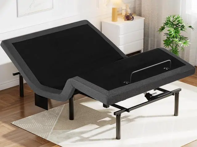 Main image of Pipishell Queen Adjustable Bed Frame, Electric Bed Base with Head & Foot Incline, USB-A & USB-C Ports, LED Under-Bed Lighting, 4 Leg Height Options, and Easy 3-Step Assembly