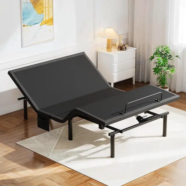 Main image of Pipishell Full Adjustable Bed Frame, Electric Bed Base with Head & Foot Incline, USB-A & USB-C Ports, LED Under-Bed Lighting, 4 Leg Height Options, and Easy 3-Step Assembly