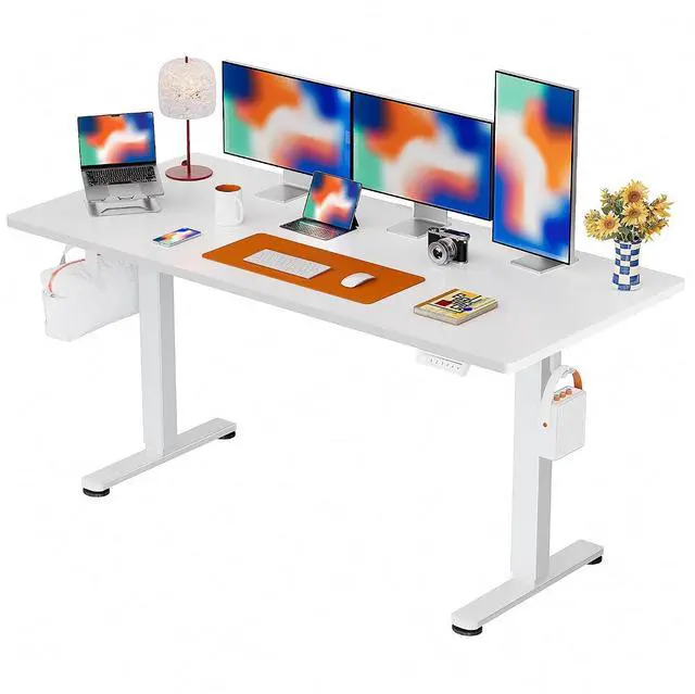 Main image of ErGear Height Adjustable Electric Standing Desk, 71 x 30 Inches Sit Stand up Desk, Memory Computer Home Office Desk, White