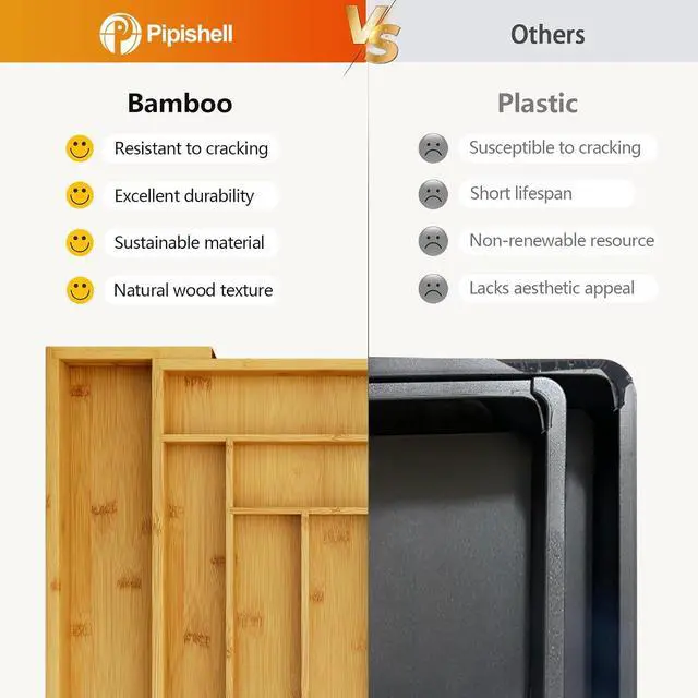 Alt view image 6 of 7 - Pipishell Bamboo Bed Tray Table with Foldable Legs & Bamboo Expandable Silverware Drawer Organizer