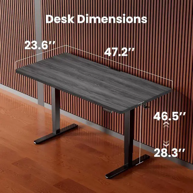 Alt view image 3 of 7 - ErGear Height Adjustable Electric Standing Desk, 48 x 24 Inches Sit Stand up Desk, Memory Computer Home Office Desk, Grey