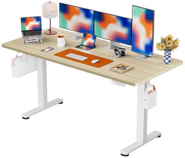 Main image of ErGear Height Adjustable Electric Standing Desk, 71 x 30 Inches Sit Stand up Desk, Memory Computer Home Office Desk, Natural