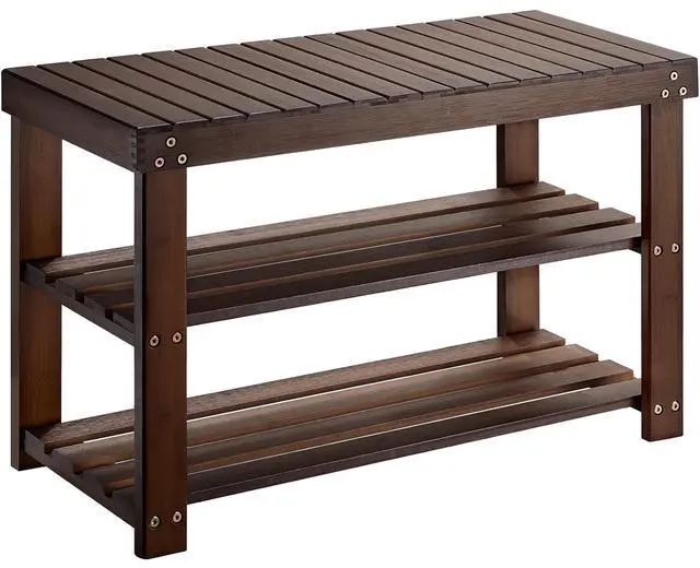 Alt view image 7 of 7 - Pipishell Bamboo Bed Tray Table with Foldable Legs & Bamboo Shoe Rack Bench, 3 Tier Sturdy Shoe Bench