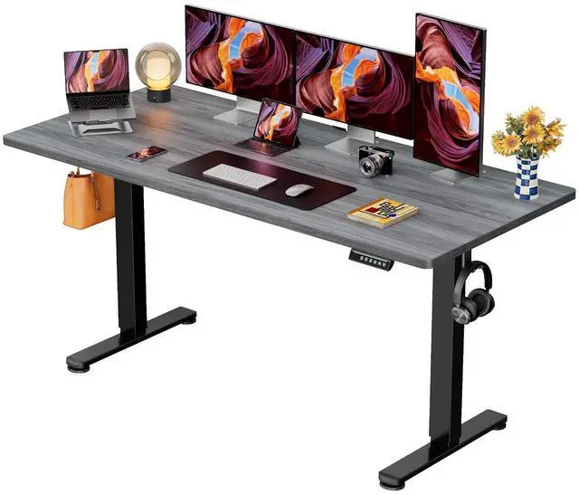 Main image of ErGear Height Adjustable Electric Standing Desk, 71 x 30 Inches Sit Stand up Desk, Memory Computer Home Office Desk, Grey