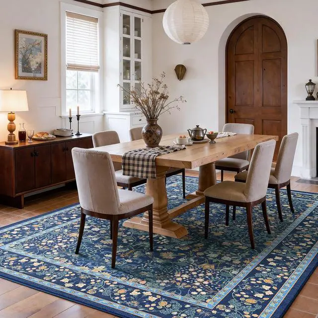 Alt view image 3 of 7 - AMADA HOMEFURNISHING 5x7 Area Rug, Washable Living Room Rug with Non-Slip Backing, Low Pile and Durable Edge Binding, Vintage Soft Floral Rugs for Living Room, Bedroom, Dining Room