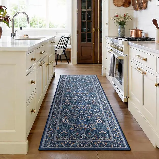 Main image of AMADA HOMEFURNISHING Washable Runner Rugs for Hallway, 2x6 Kitchen Rug, Non-Slip & Low-Profile Area Rug, Soft Floral Rug with Durable Edge Binding, Rugs for Entryway Bedroom Kitchen Laundry Bathroom