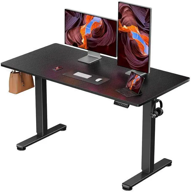 Main image of ErGear Height Adjustable Electric Standing Desk, 48 x 24 Inches Sit Stand up Desk, Memory Computer Home Office Desk, Carbon Fiber Black