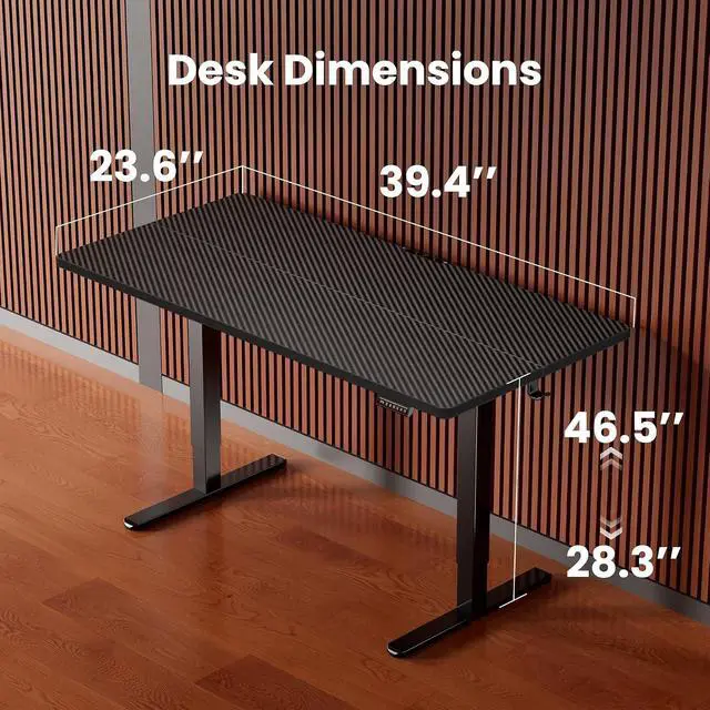 Alt view image 3 of 7 - ErGear Height Adjustable Electric Standing Desk, 40 x 24 Inches Sit Stand up Desk, Memory Computer Home Office Desk, Carbon Fiber Black