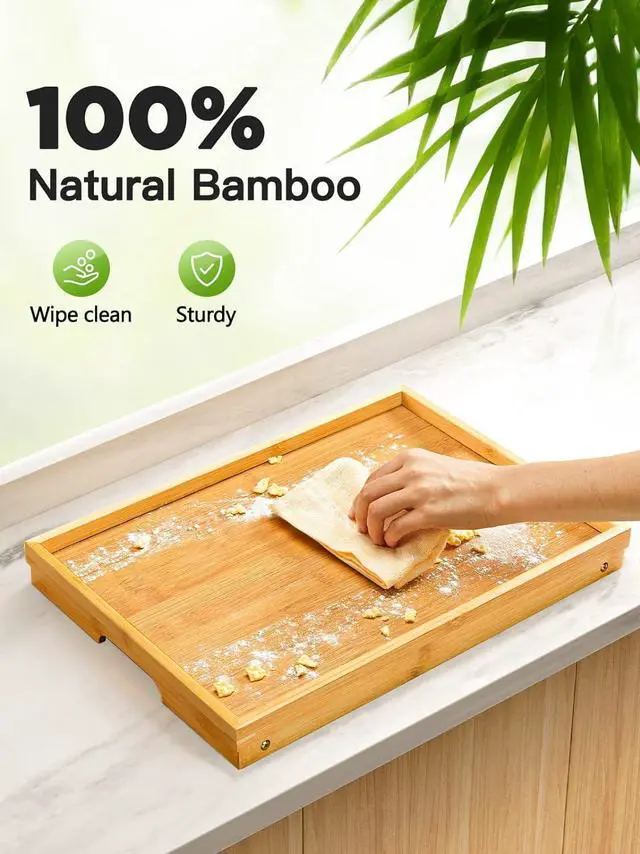 Alt view image 4 of 7 - Bamboo Bed Tray Table with Foldable Legs & Pipishell 3 Tier Rolling Cart Organizer