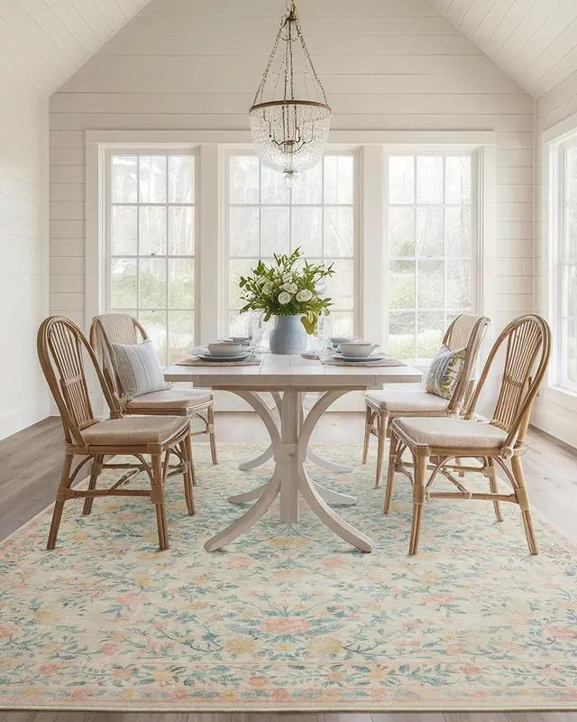 Alt view image 3 of 7 - AMADA HOMEFURNISHING 6x9 Area Rugs, Washable Low-Profile Large Living Room Rug with Non-Slip Backing & Durable Edge Binding, Soft Vintage Rug for Bedroom, Dinning Room, Home Office