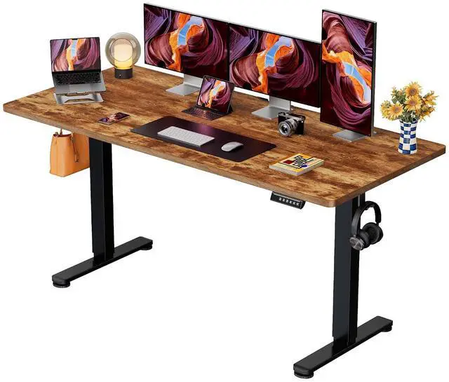 Main image of ErGear Height Adjustable Electric Standing Desk, 71 x 30 Inches Sit Stand up Desk, Memory Computer Home Office Desk, Vintage Brown