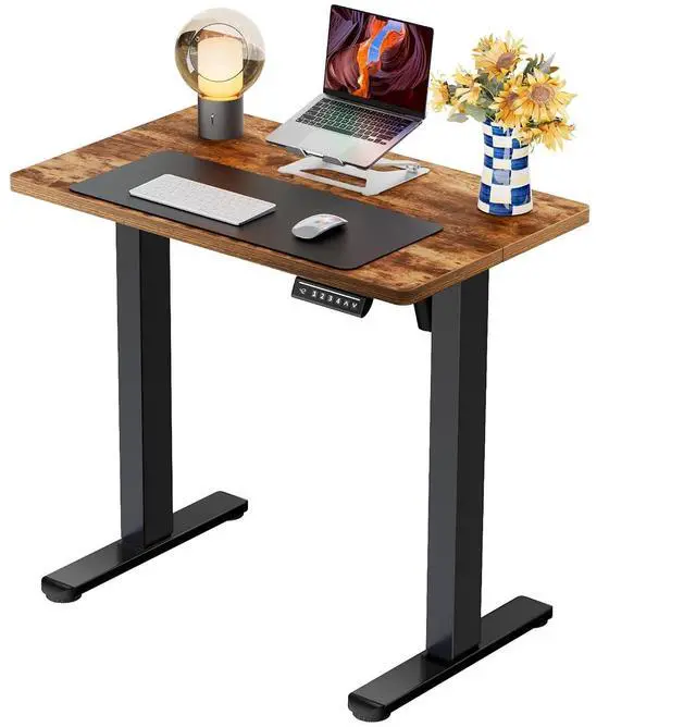 Main image of ErGear Height Adjustable Electric Standing Desk, 32 x 19 Inches Sit Stand up Desk, Memory Computer Home Office Desk, Vintage Brown