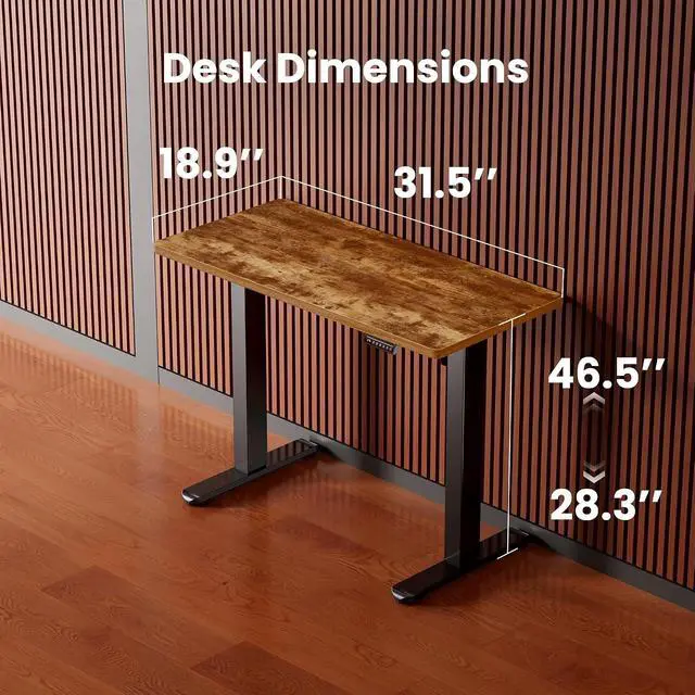Alt view image 3 of 7 - ErGear Height Adjustable Electric Standing Desk, 32 x 19 Inches Sit Stand up Desk, Memory Computer Home Office Desk, Vintage Brown