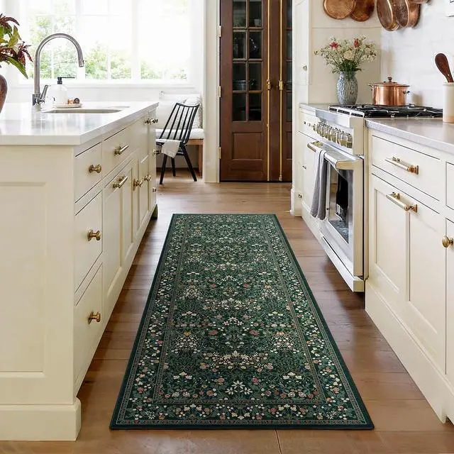 Main image of AMADA HOMEFURNISHING Washable Runner Rugs for Hallway, 2x6 Kitchen Rug, Non-Slip & Low-Profile Area Rug, Soft Floral Rug with Durable Edge Binding, Rugs for Entryway Kitchen Bedroom Laundry Bathroom