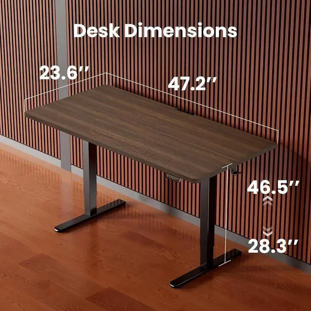 Alt view image 3 of 7 - ErGear Height Adjustable Electric Standing Desk, 48 x 24 Inches Sit Stand up Desk, Memory Computer Home Office Desk, Dark Walnut