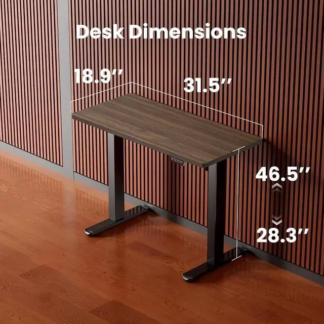 Alt view image 3 of 7 - ErGear Height Adjustable Electric Standing Desk, 32 x 19 Inches Sit Stand up Desk, Memory Computer Home Office Desk, Dark Walnut