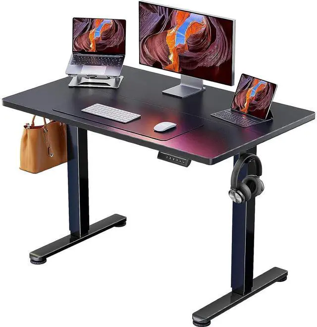 Main image of ErGear Height Adjustable Electric Standing Desk, 40 x 24 Inches Sit Stand up Desk, Memory Computer Home Office Desk, Black