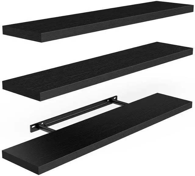 Main image of AMADA HOMEFURNISHING Floating Shelves for Wall, Wall Shelves for Living Room, Bedroom, Bathroom, Kitchen & Home Office Organization, Bathroom Shelves with Hidden Brackets, 22 lbs Max Load, AMFS44B