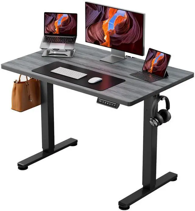 Main image of ErGear Height Adjustable Electric Standing Desk, 40 x 24 Inches Sit Stand up Desk, Memory Computer Home Office Desk, Grey