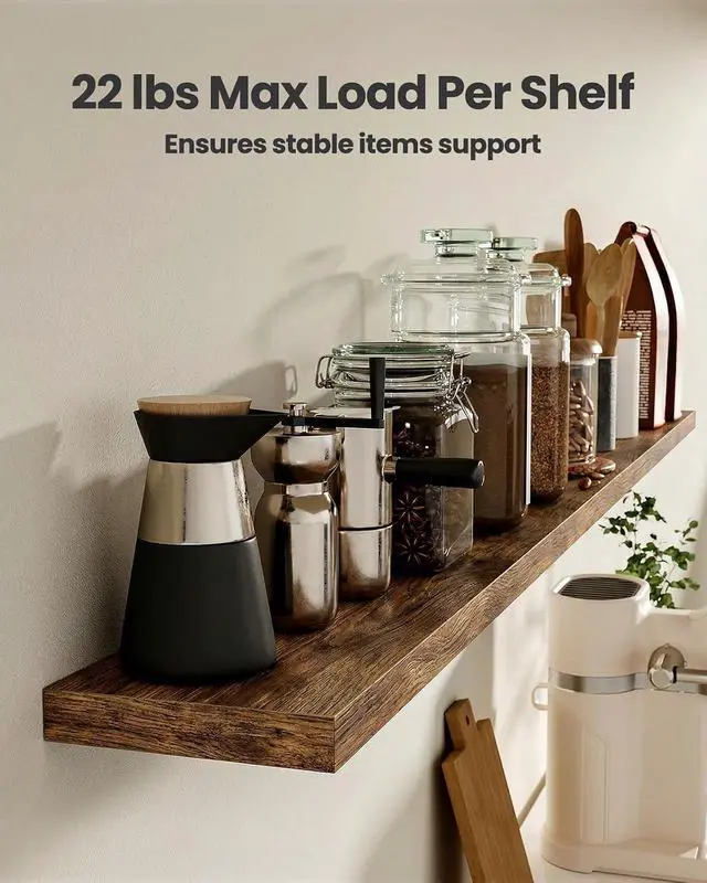 Alt view image 5 of 7 - AMADA HOMEFURNISHING 35.4" L Floating Shelves, Wall Shelves Set of 3 for Bathroom/Living Room/Bedroom/Kitchen, Floating Shelves for Wall Decor with Invisible Brackets - AMFS45V