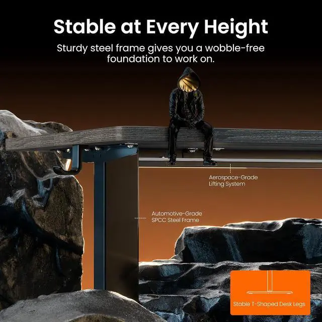 Alt view image 5 of 7 - ErGear Height Adjustable Electric Standing Desk, 71 x 30 Inches Sit Stand up Desk, Memory Computer Home Office Desk, Grey