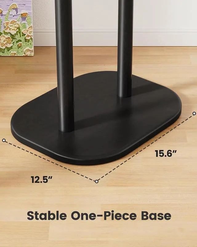 Alt view image 7 of 7 - Pipishell Coat Rack, Freestanding Hall Tree with 8 Hooks & Storage Shelf, Solid Wood Base, 66.3 Tall Coat Rack Stand for Coats, Hats, Bag in Entryway, Bedroom, Living Room, Black, PIFCR11B