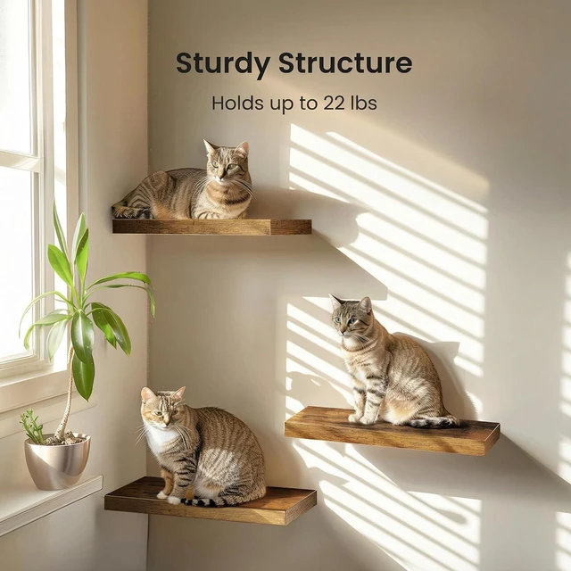Alt view image 3 of 7 - Amada 15.7" Floating Shelves for Wall Decor & Storage, Set of 3, Brown