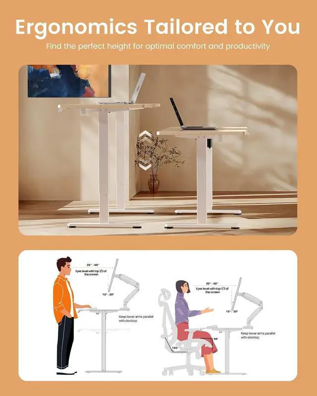 Alt view image 6 of 7 - ErGear Height Adjustable Electric Standing Desk, 71 x 30 Inches Sit Stand up Desk, Memory Computer Home Office Desk, Natural