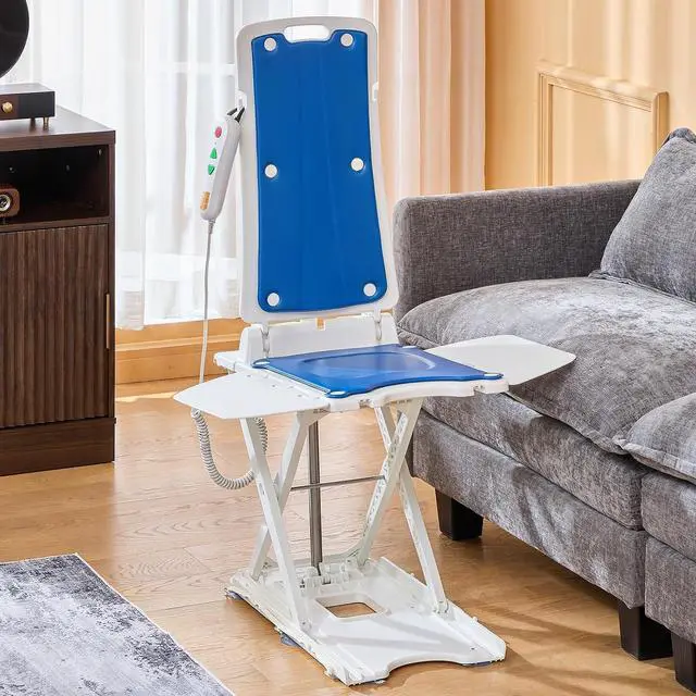 Main image of PERLECARE Electric Chair Lift, 308 lbs Capacity, Floor Lift for Elderly Falls, IP68 Waterproof Bath Lift for Tub, Foldable & Rechargeable Design, Remote Control, for Fall Recovery & Home Care