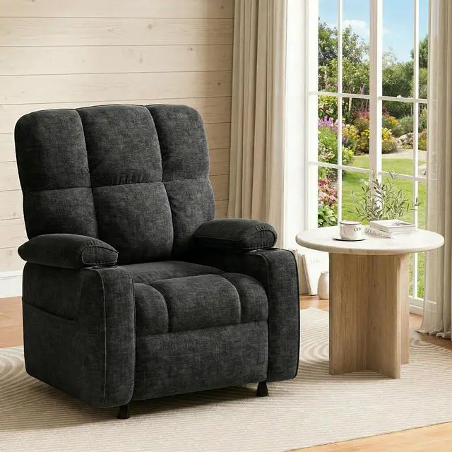 Alt view image 2 of 7 - AMADA HOMEFURNISHING Power Recliner Chair for Adults, Infinite Adjustable Chenille Electric Recliner with Cup Holder, Remote, USB Port, Side Pockets & Thick Seat Cushion, for Living Room & Bedroom