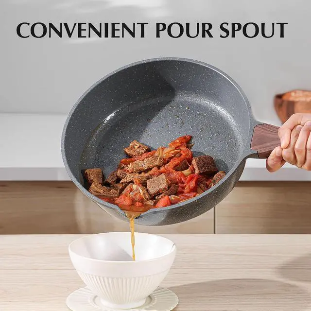 Alt view image 7 of 7 - Nonstick Cookware Set 13-Piece, Non Stick Pots and Pans Set with Swiss Granite Coating, Healthy Kitchen Cooking Set, Stay-Cool Handles, Induction Compatible, PFOA/PFOS Free
