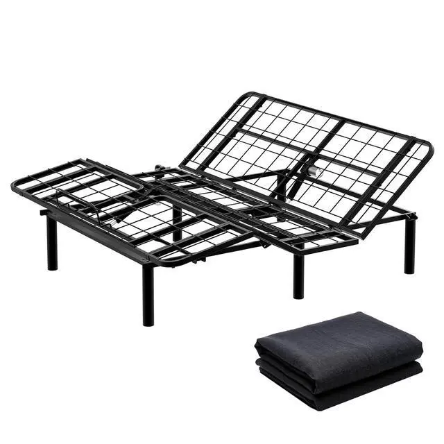 Alt view image 7 of 7 - Amada Homefurnishing Adjustable Bed Frame King, Independent Head and Foot Incline, Quiet Motor, 750 lbs Capacity, Adjustable Bed with Stay-Put Wired Remote Control, 4 Bed Height Options, Easy Assembly