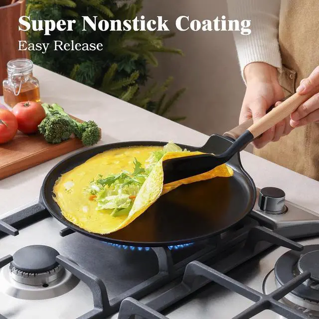 Alt view image 3 of 7 - 20Pcs Nonstick Pots and Pans Set, Black Non Stick Cookware Set, Healthy Kitchen Cooking Set, Induction Compatible, Dishwasher Safe, PFOA/PFOS Free