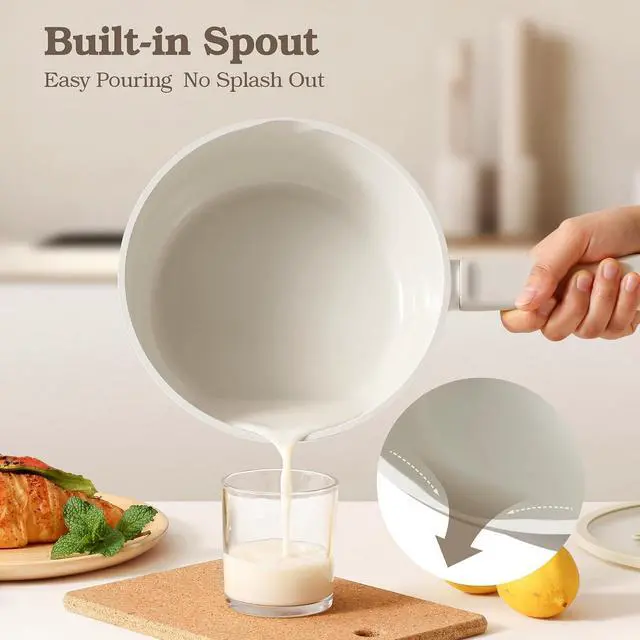 Alt view image 7 of 7 - Ceramic Pots and Pans Set Nonstick, 20Pcs Ceramic Cookware Set Non Stick, Non-toxic Healthy Kitchen Cooking Set, Induction Compatible, Dishwasher Safe, PFAS/PTFE/PFOA Free, White