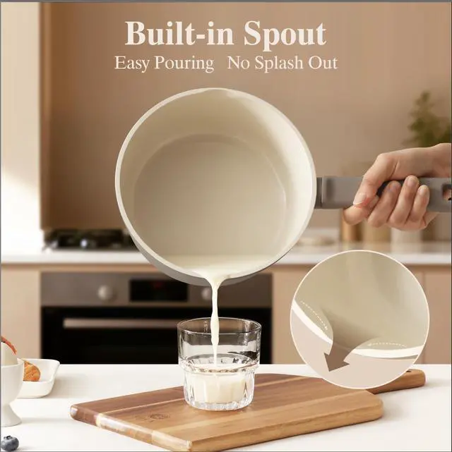 Alt view image 6 of 7 - Ceramic Pots and Pans Set Nonstick, 20Pcs Cookware Set Non Stick, Non-toxic Healthy Kitchen Cooking Set, Induction Compatible, Dishwasher Safe, PFAS/PTFE/PFOA Free, Taupe