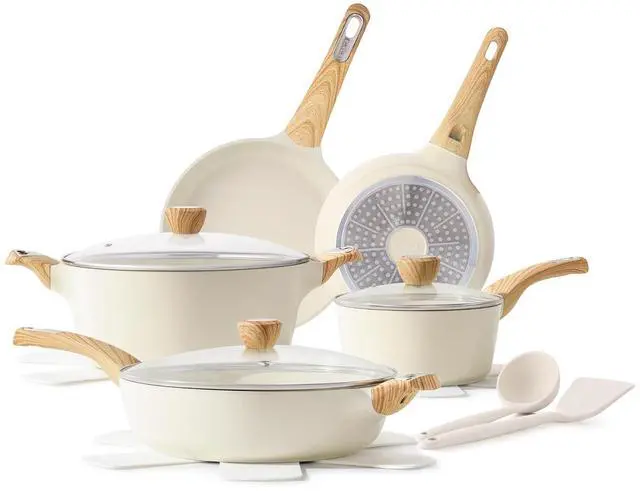 Main image of Ceramic Cookware Sets, Pots and Pans Set Non stick, 14 Piece Induction Cookware, Non toxic Healthy Non Stick Kitchen Cooking Set, with Frying Pans Set, PFAS PTFE PFOA PFOS Free