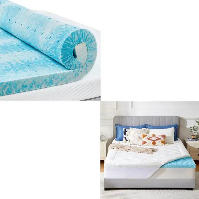 Main image of PERLECARE Twin XL Memory Foam Mattress Topper, Cooling Bed Topper, CertiPUR-US Certified