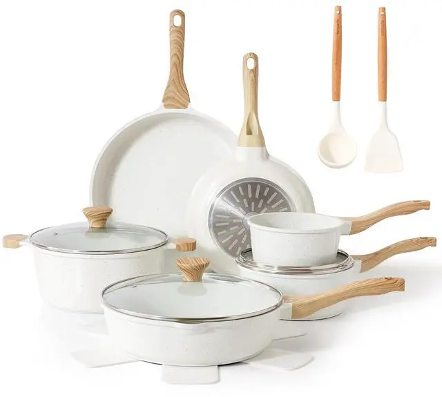Main image of Nonstick Ceramic Cookware Set 16-Piece, Healthy Pots and Pans Set, Non-toxic Kitchen Cooking Set with Stay-Cool Handles, Silicone Utensils and Pot Protectors, PFAS/PTFE/PFOA Free