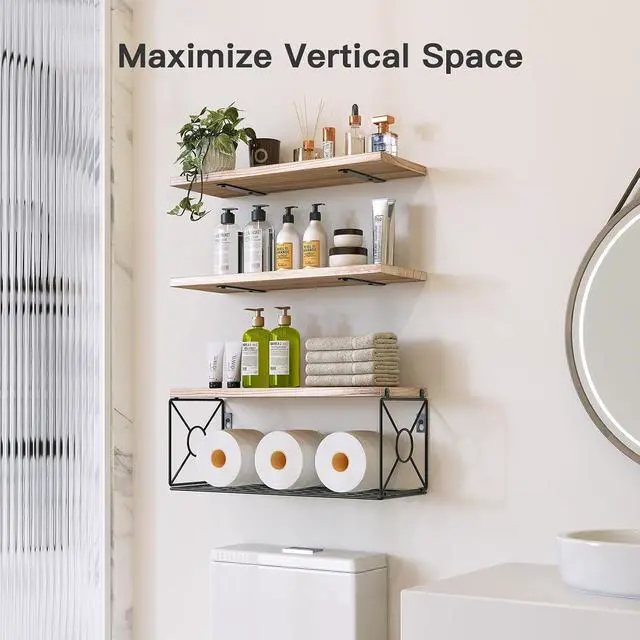 Alt view image 7 of 7 - AMADA HOMEFURNISHING Wall Shelves Set of 10, Floating Shelves for Wall, Shelves for Room Wall